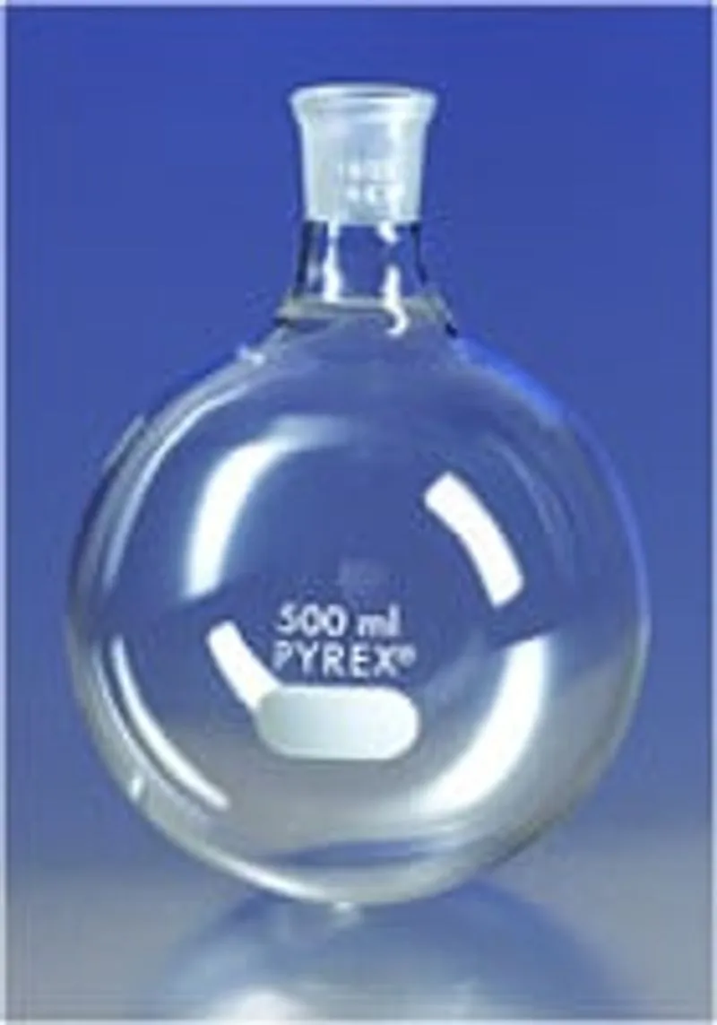 PYREX® 300 mL Short Neck Boiling Flask, Round Bottom, 24/40 Standard Taper Joint